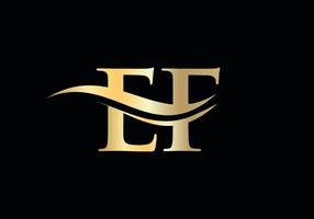 vector de diseño de logotipo de letra moderna ef. diseño de logotipo ef con letra vinculada inicial con moda creativa, mínima y moderna