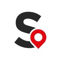 Letter S Location Logo Design Sign. Location Icon Concept With Alphabet For Road Direction Symbol Vector Template