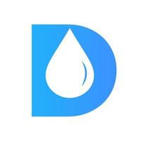 Letter D Water Logo Element Vector Template. Water Drop Logo Symbol