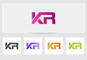 plantilla de diseño de carta de logotipo kr moderno vector