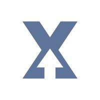 logotipo financiero de la letra x con diseño de flecha de crecimiento. elemento de contabilidad, plantilla de vector de símbolo de inversión financiera