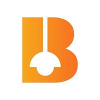 Letter B Lamp Logo Combined With Hanging Lamp Vector Template