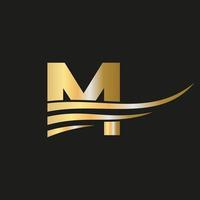 plantilla de vector de logotipo de monograma de logotipo de letra m moderna combinada con lujo, negocios de moda e identidad de empresa
