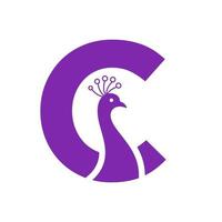 Letter C Beautiful Peacock Logo Template Vector Template Colorful Logotype