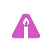 Letter A Candle Logo Design For Event, Celebration and Party Symbol Vector
