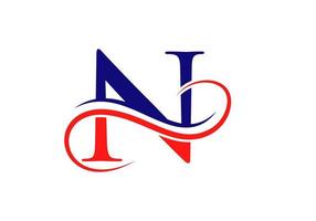 Initial Letter N Logo Design Template vector