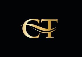 Creative CT letter with luxury concept. Modern CT Logo Design for business and company identity. vector