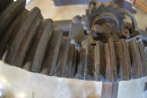 Old giant iron and wood gear photo