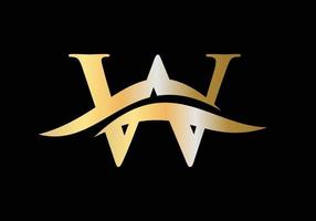 Letter W Logo With Luxury Concept vector