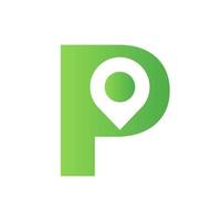 Letter P Location Logo Design Sign. Location Icon Concept With Alphabet For Road Direction Symbol Vector Template