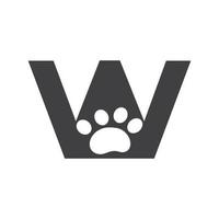Letter W Pet Care Logo, Dog Logo Design Vector Sign and Symbol Template