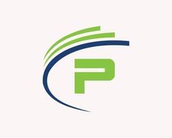 Letter P logo design for business, construction, technology and real estate symbol vector