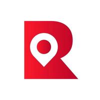 Letter R Location Logo Design Sign. Location Icon Concept With Alphabet For Road Direction Symbol Vector Template