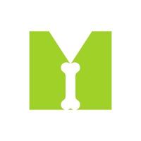 Letter M Dog Logo, Pet Care Logo Design Vector Template