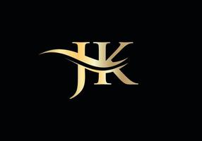 diseño moderno del logotipo jk para la identidad empresarial y empresarial. carta jk creativa con concepto de lujo vector