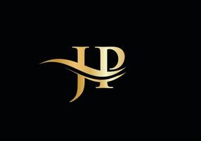 diseño de logotipo jp elegante y con estilo para su empresa. logotipo de la letra jp. logo jp para marcas de lujo. vector