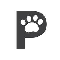 Letter P Pet Care Logo, Dog Logo Design Vector Sign and Symbol Template