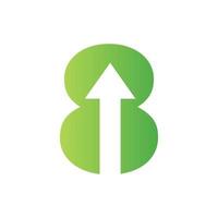 Logotipo financiero de la letra 8 con diseño de flecha de crecimiento. elemento de contabilidad, plantilla de vector de símbolo de inversión financiera