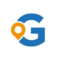 Letter G Location Logo Design Sign. Location Icon Concept With Alphabet For Road Direction Symbol Vector Template