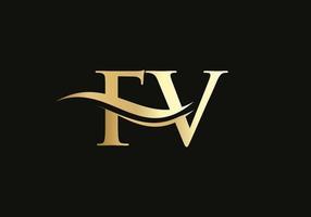 Modern FV logotype for luxury branding. Initial FV letter business logo design vector