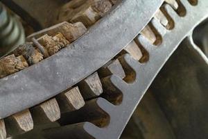 Old giant iron and wood gear photo