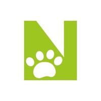 Letter N Pet Care Logo, Dog Logo Design Vector Sign and Symbol Template