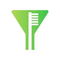 Initial Letter Y Dental Logo Combine With Tooth Brush Symbol Template vector