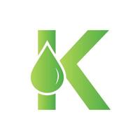 Letter K Water Logo Element Vector Template. Water Drop Logo Symbol