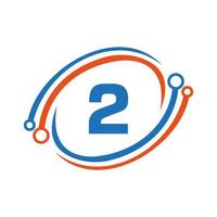 Technology Logo Design On 2 Letter Concept. Technology Network Logo Template vector
