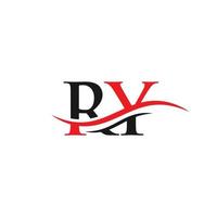 logotipo ry vinculado para la identidad comercial y de la empresa. vector de logotipo de letra creativa ry