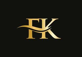 Modern FK Logo Design for business and company identity. Creative FK letter with luxury concept vector