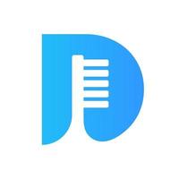 Initial Letter D Dental Logo Combine With Tooth Brush Symbol Template vector