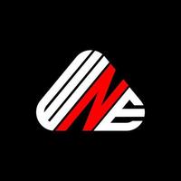 diseño creativo del logotipo de la letra wne con gráfico vectorial, logotipo simple y moderno de wne. vector