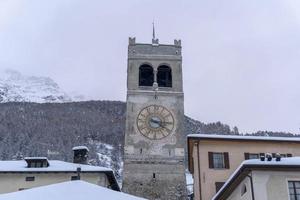 Bormio Medieval village Valtellina Italy under the snow in winter photo