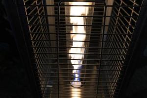 Gas heater flame detail close up photo