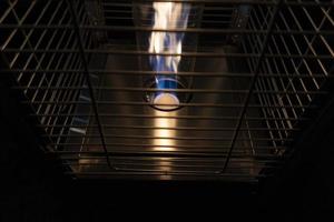 Gas heater flame detail close up