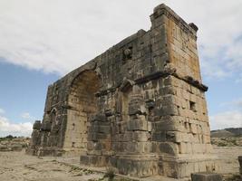 Volubilis Roman ruins in Morocco- Best-preserved Roman ruins located between the Imperial Cities of Fez and Meknes photo