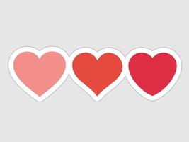 Vector illustration hearts in various styles