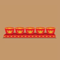 Vector illustration of offerings in the Chinese New Year