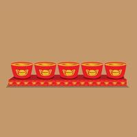 Vector illustration of offerings in the Chinese New Year