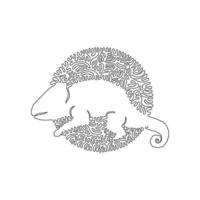 Continuous one curve line drawing of funny chameleon abstract art in circle. Single line editable stroke vector illustration of color-changing creatures for logo, wall decor, poster print decoration