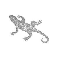 dibujo de una sola línea de arte abstracto de reptiles exóticos. dibujo de línea continua diseño gráfico ilustración vectorial de lagarto de piel escamosa para icono, signo, símbolo, logotipo de empresa, decoración de pared de póster vector