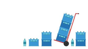 Crate and cart vector. free space for text. wallpaper. Bottle in crate. crate in cart. trolley vector. vector