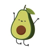 Avocado character design. avocado on white background. vector