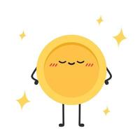 Coin character design. Glad. Coin vector. Blank for text. vector