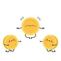 Coin character design. Glad. Coin vector. Blank for text. vector