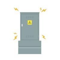 Electrical cabinet cartoon vector. free space for text. Leaked electricity. vector