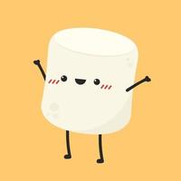 Marshmallow cartoon. marshmallow character design. Marshmallow vector. vector