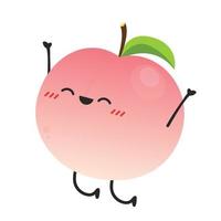 Peach character. peach on white background. Fruit cartoon vector. vector