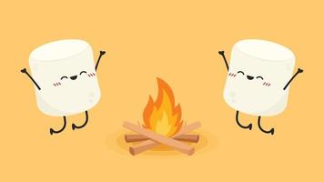 Marshmallow cartoon. marshmallow character design. Marshmallow vector. vector